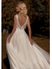 Ivory Tassel Glitter Tulle Trendy Wedding Dress